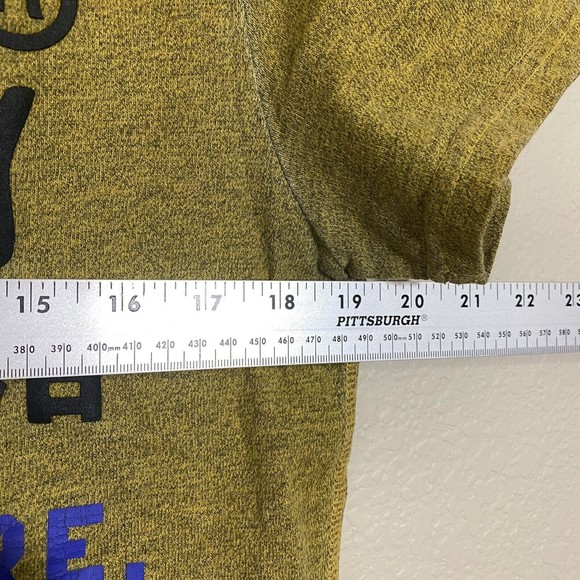 Superdry Mens Shirt Size Large Graphic Spellout Short Sleeve Yellow Green - Picture 4 of 8